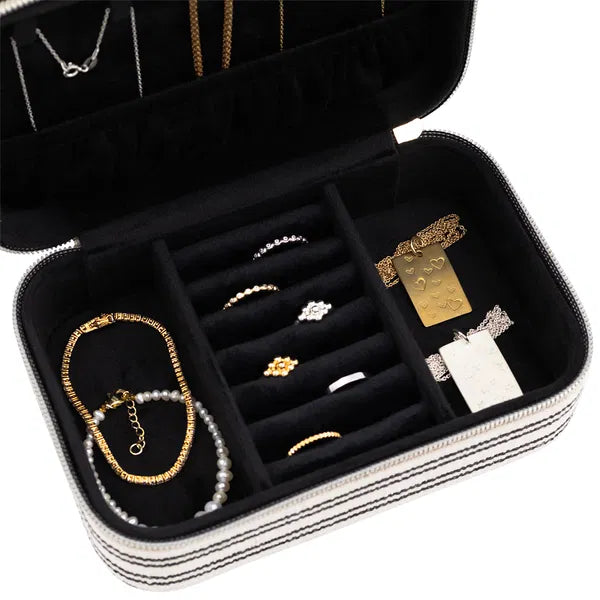 Skartgripaskrín - Ferða - Svart og hvítt