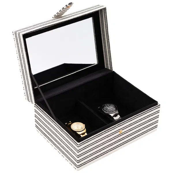 Skartgripaskrín - stórt - Svart og hvítt