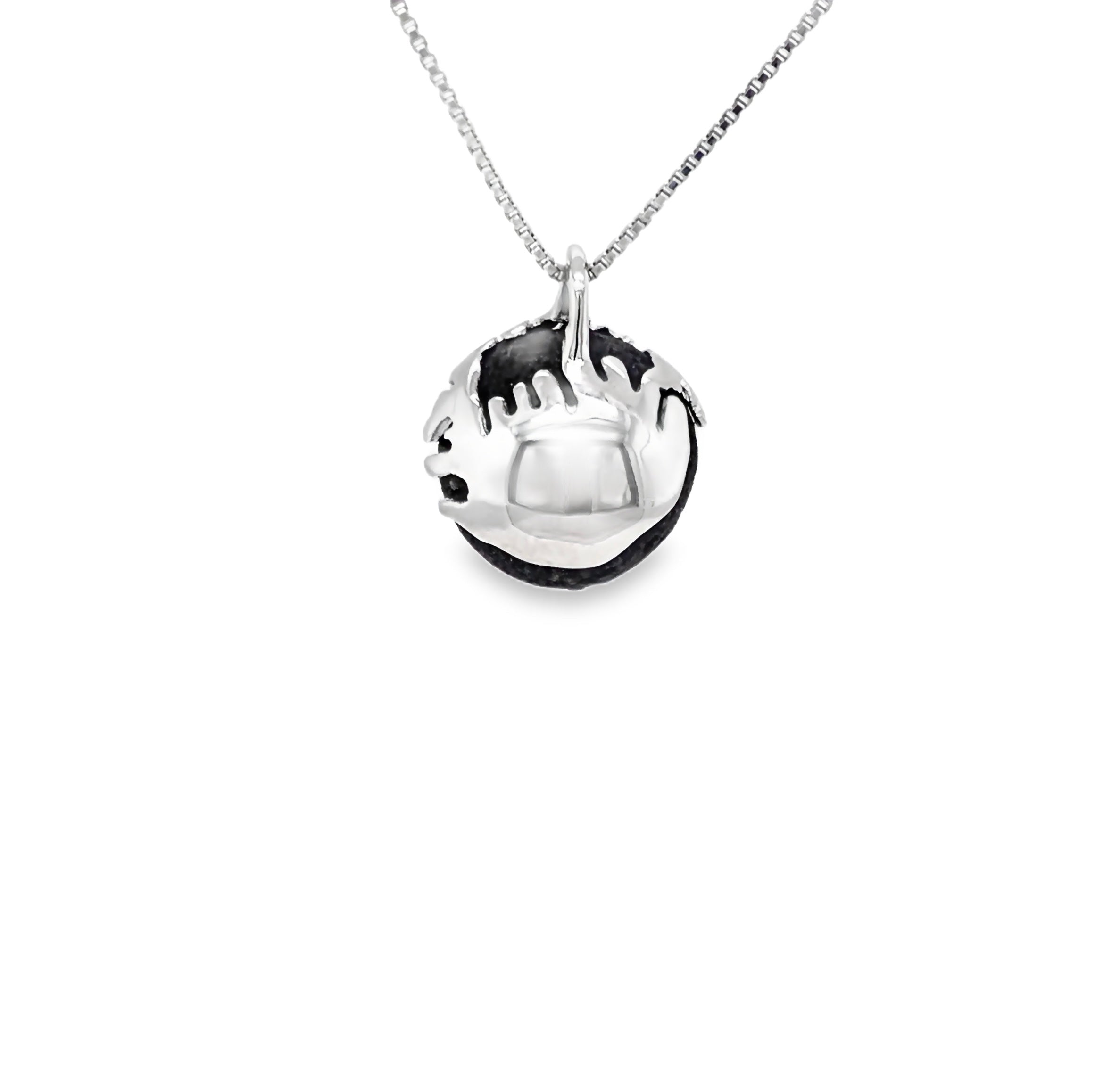 Necklace with Iceland - silver and lava