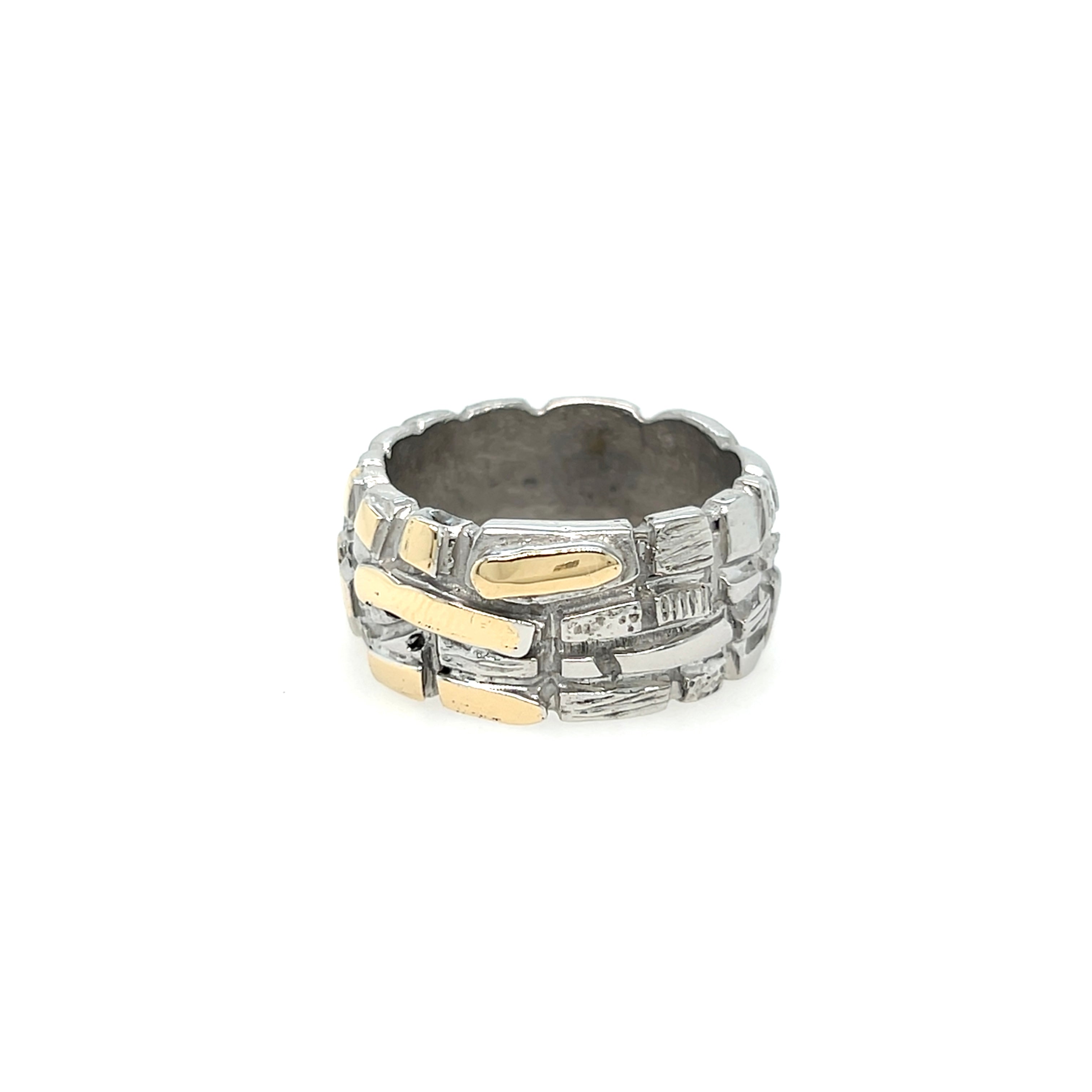 Hringur - silfur og 14kt gull