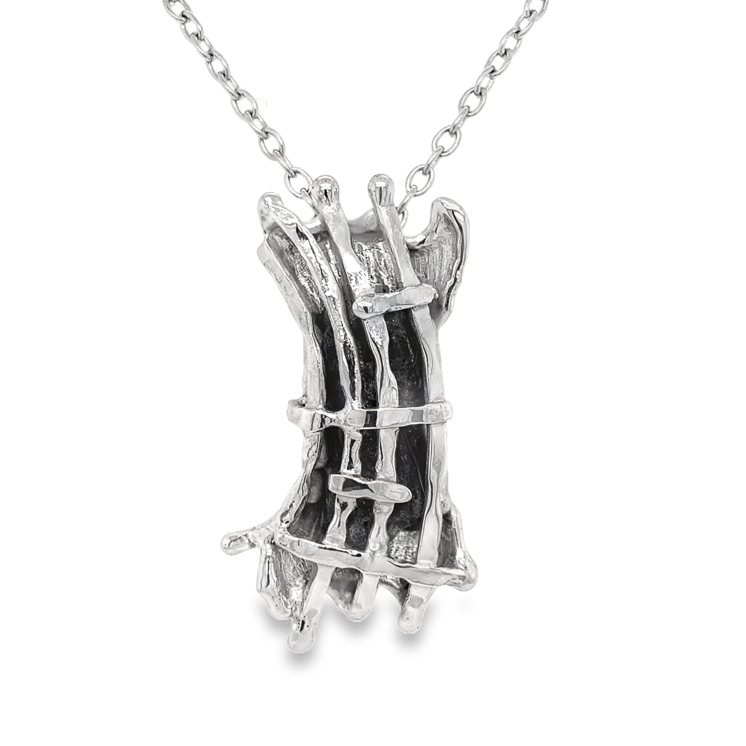 Necklace - silver - Icelandic lava