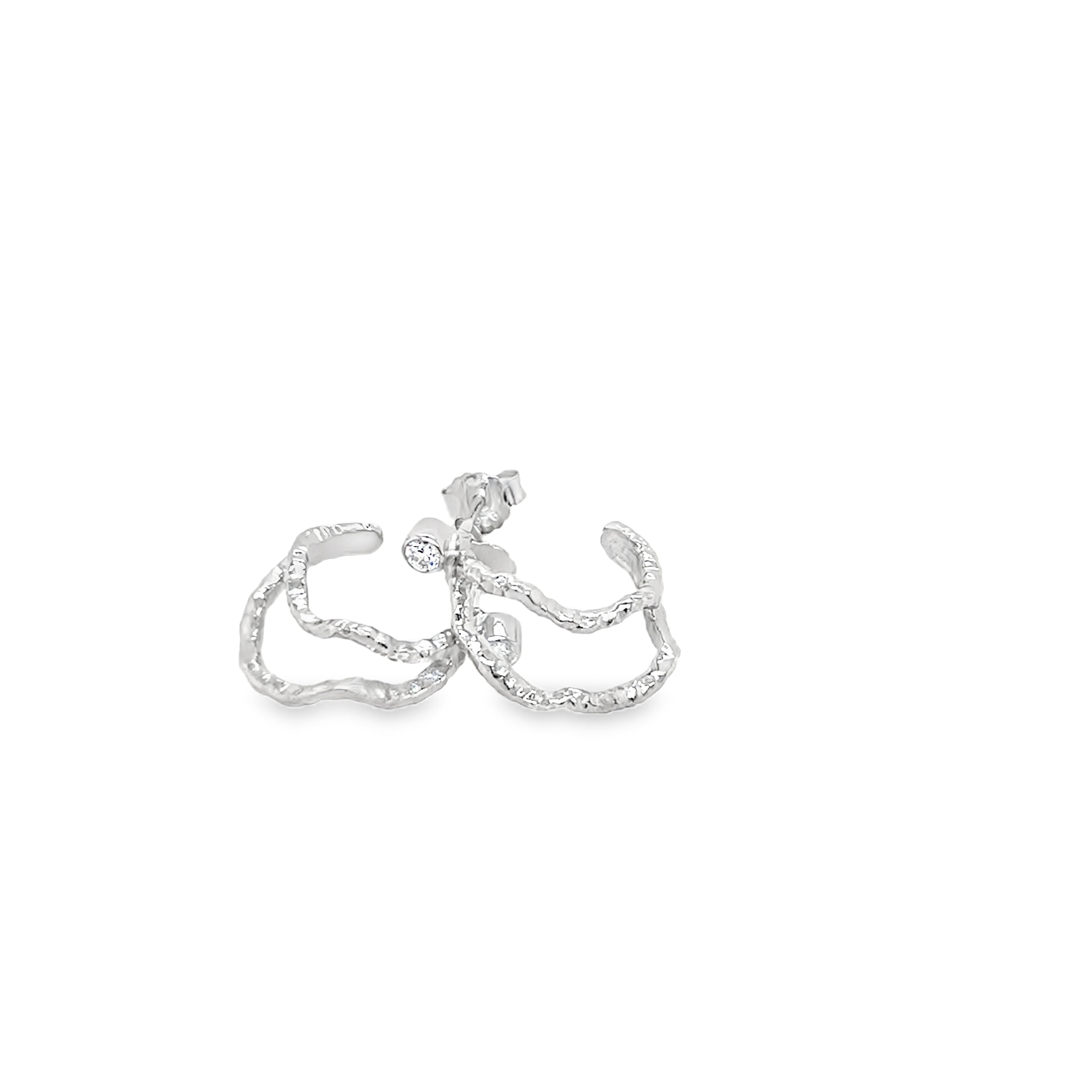 Earrings - silver - zirconia