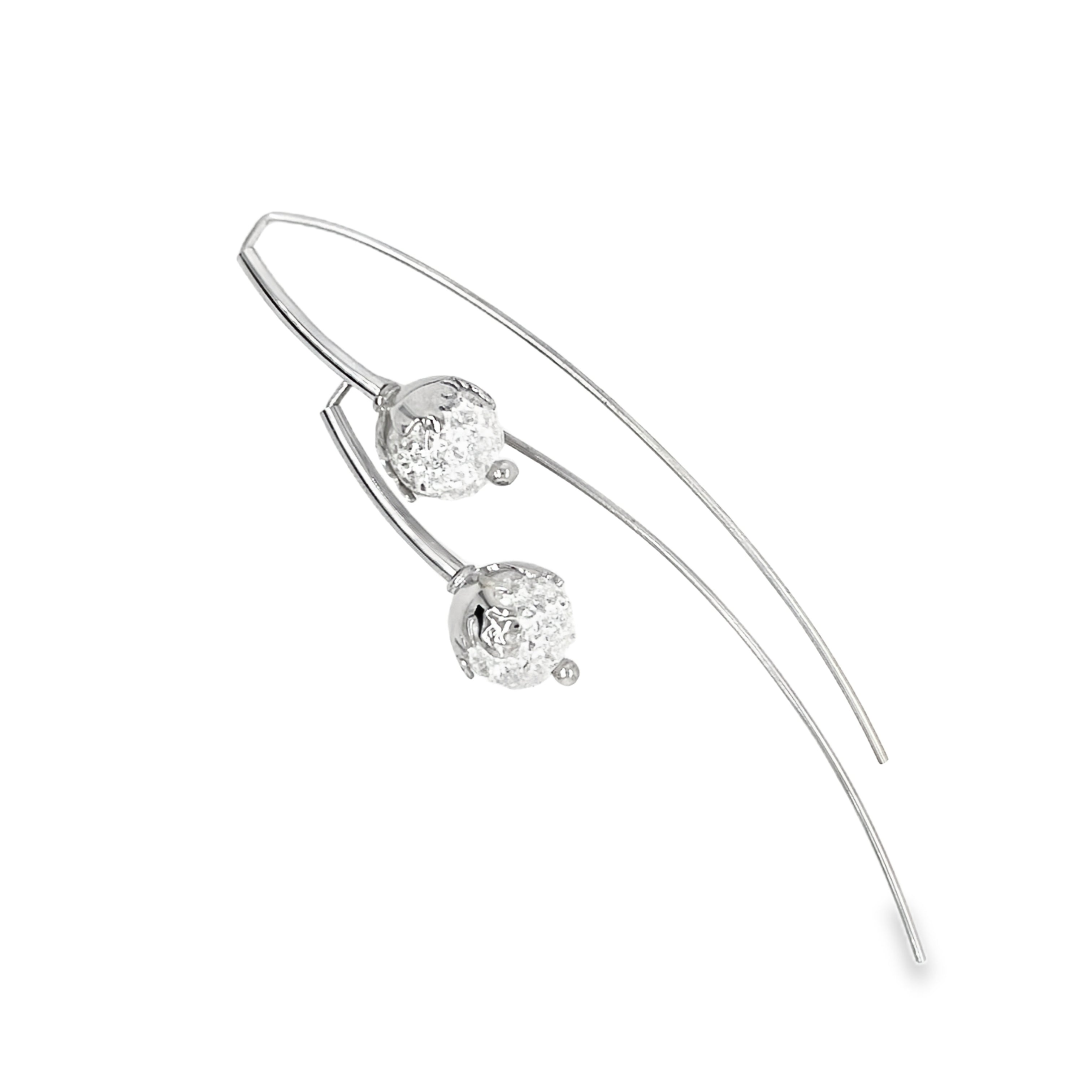 Earrings with map of Iceland - silver - crystal