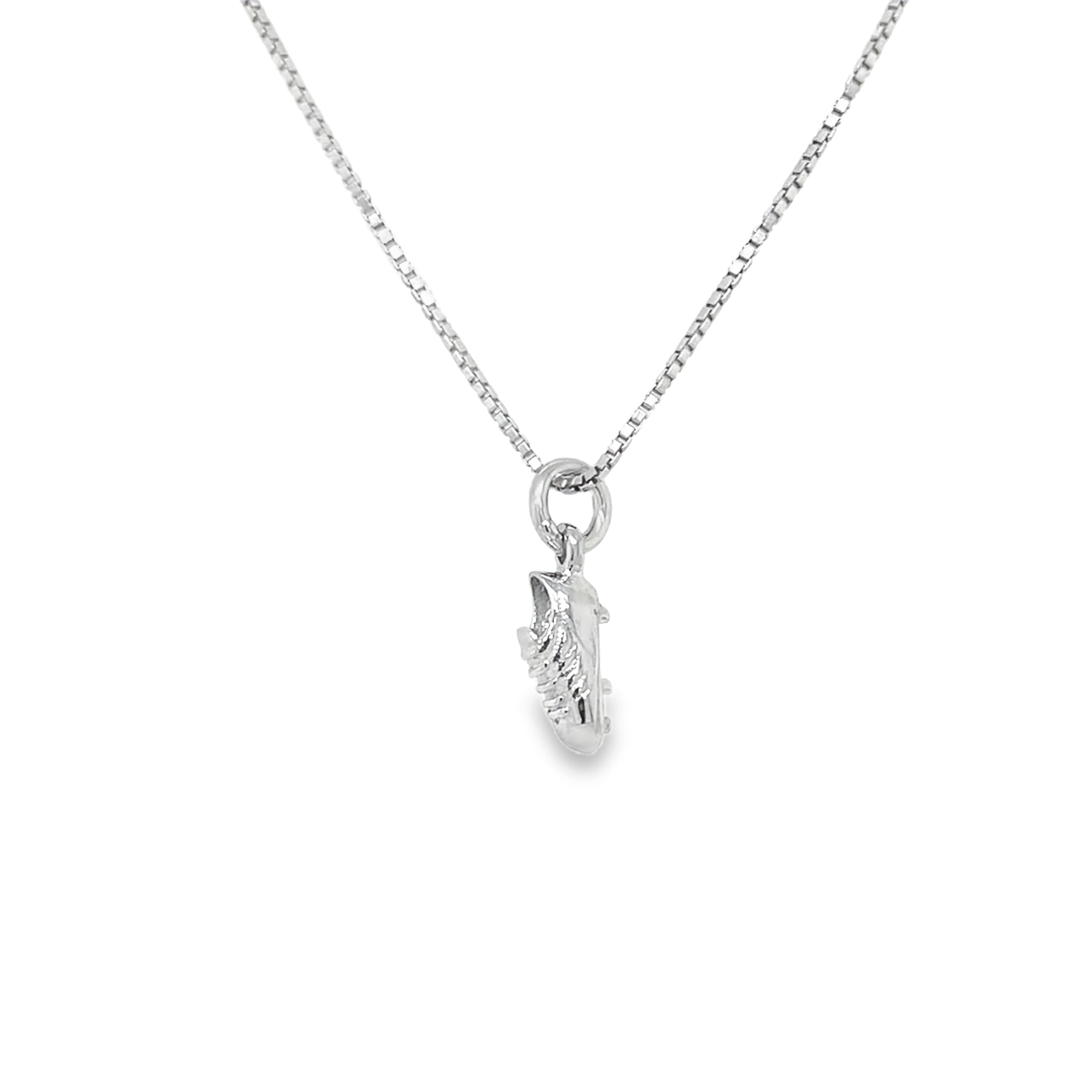 Children's silver necklace with football shoe