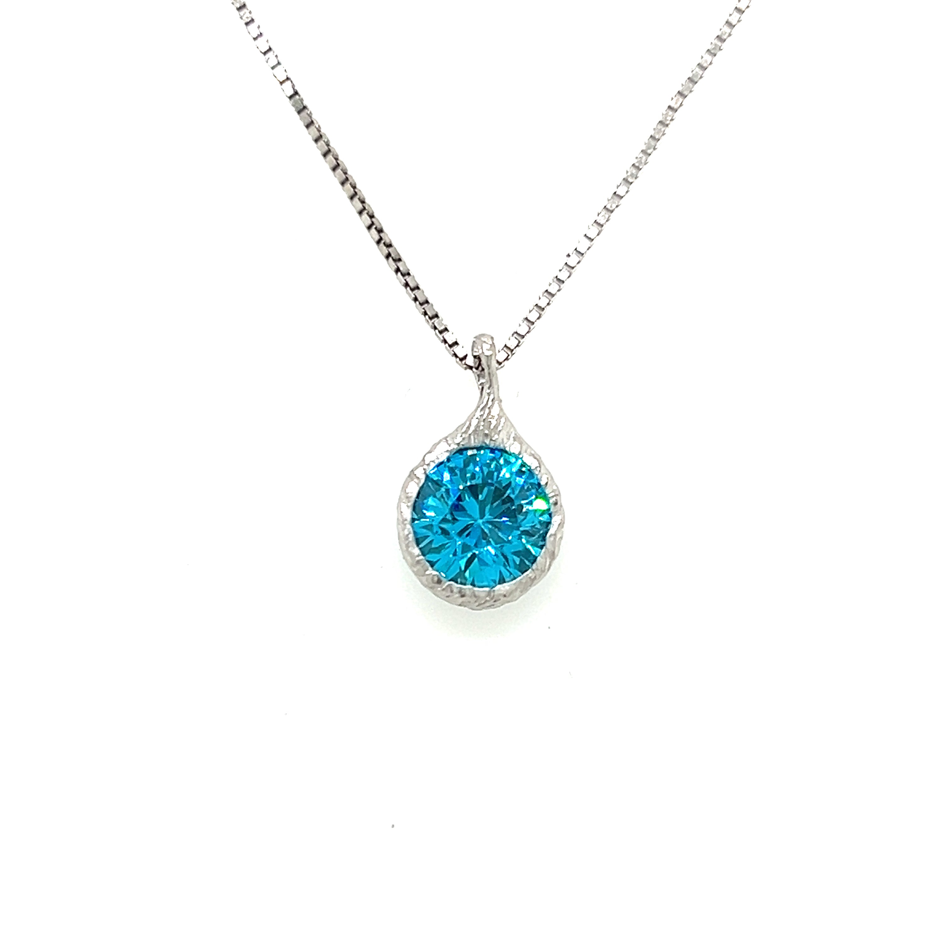 Necklace - silver and zirconia