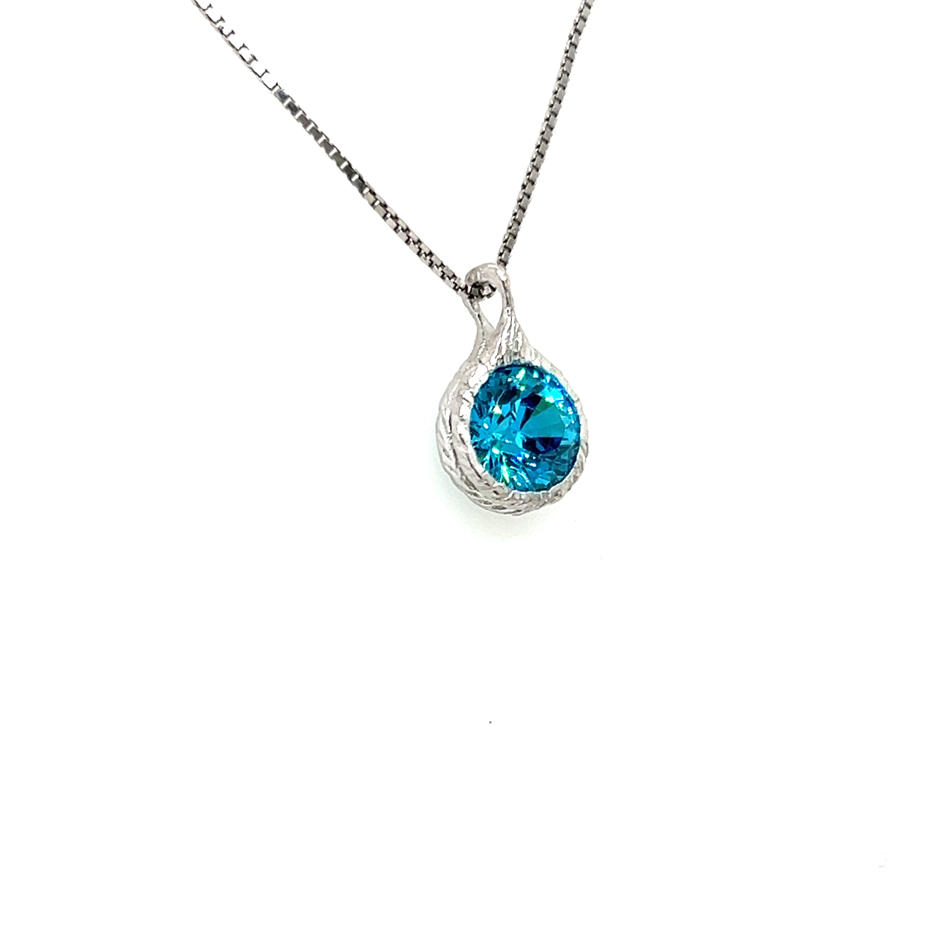 Necklace - silver and zirconia