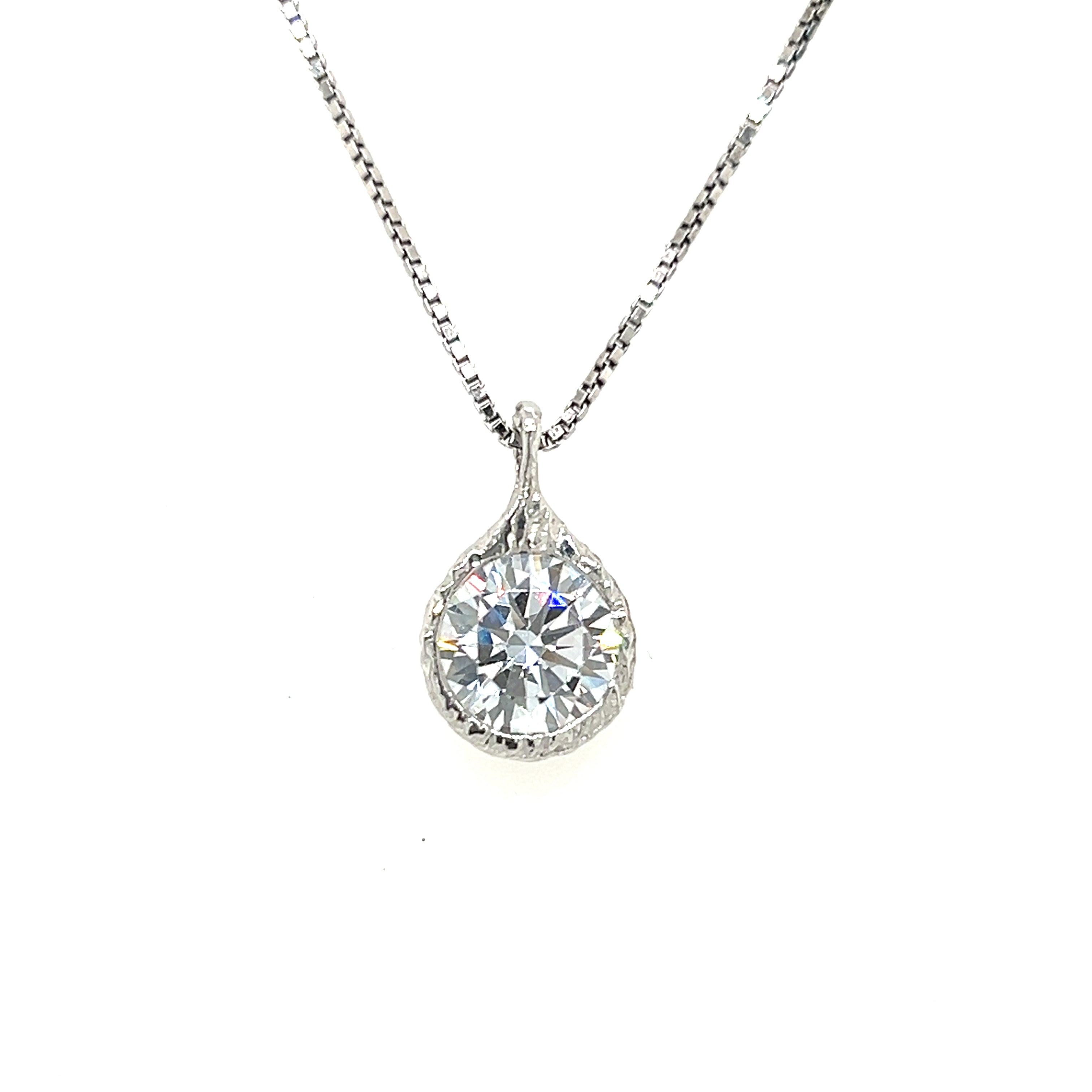 Necklace - silver and zirconia