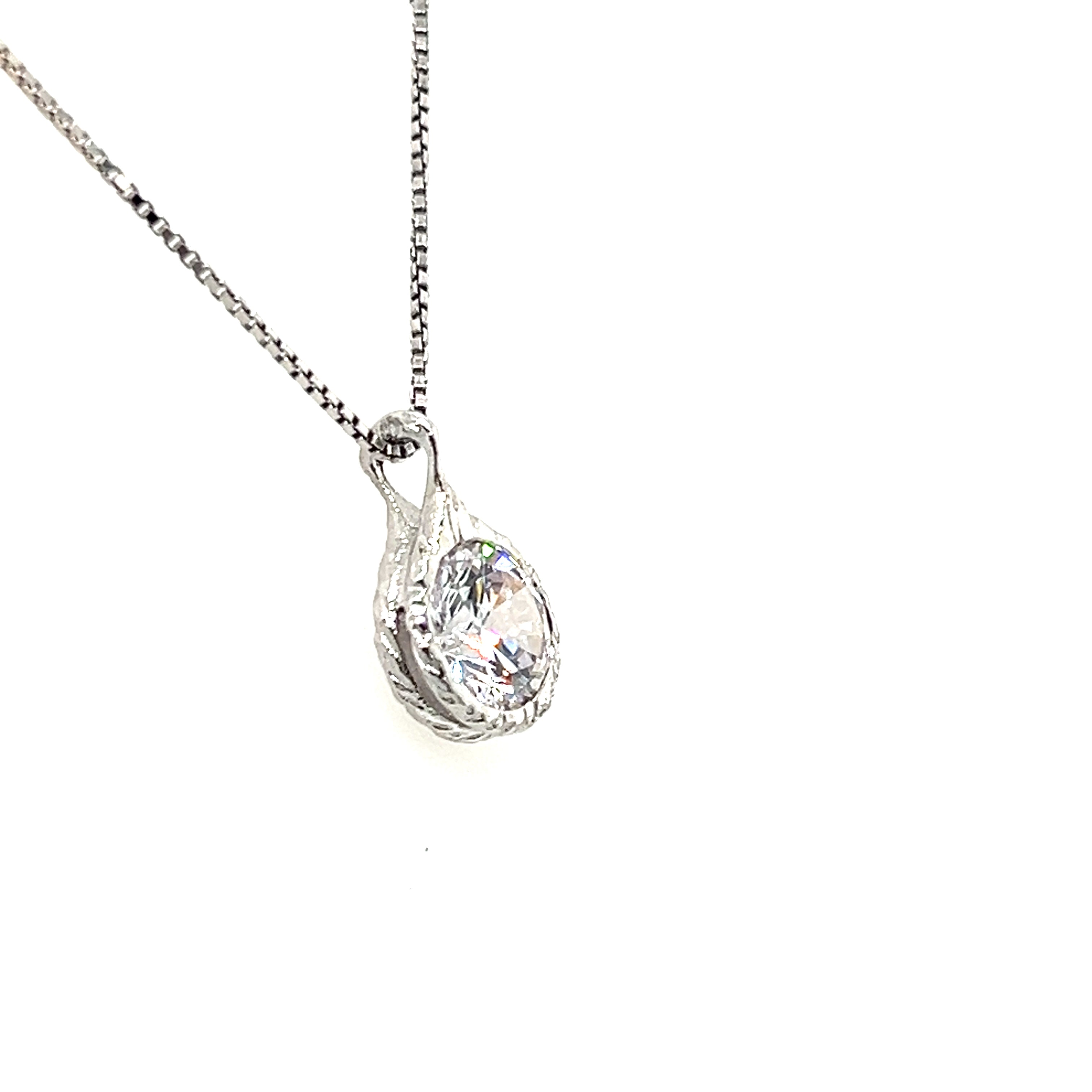 Necklace - silver and zirconia