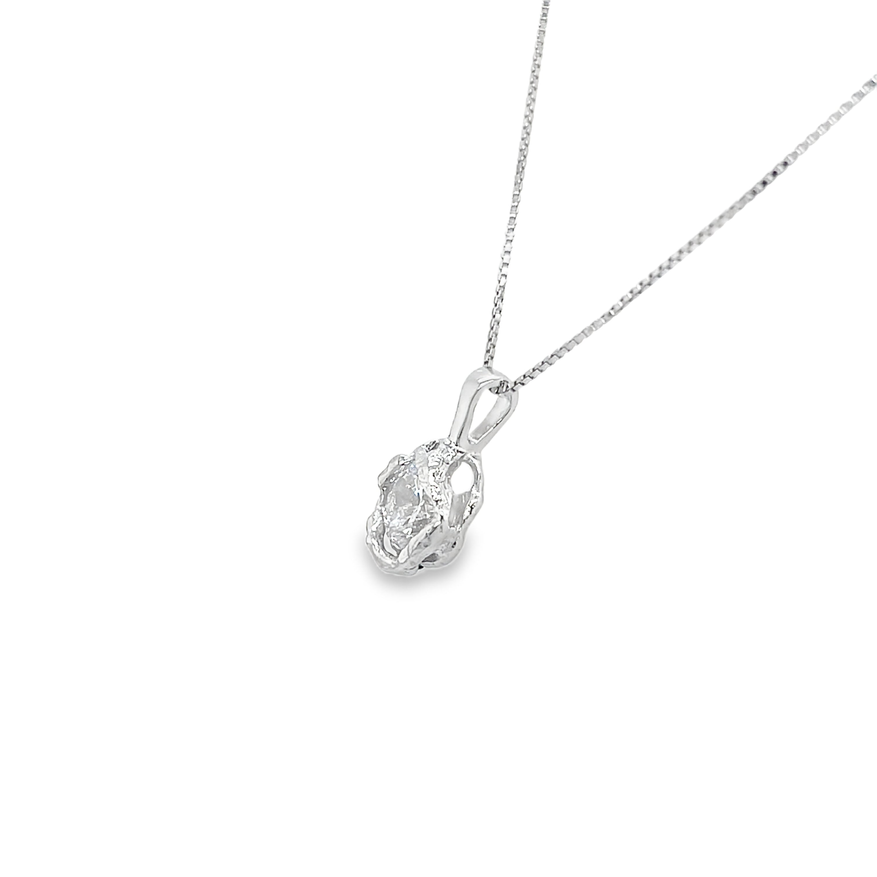 Silver necklace with zirconia stone - M