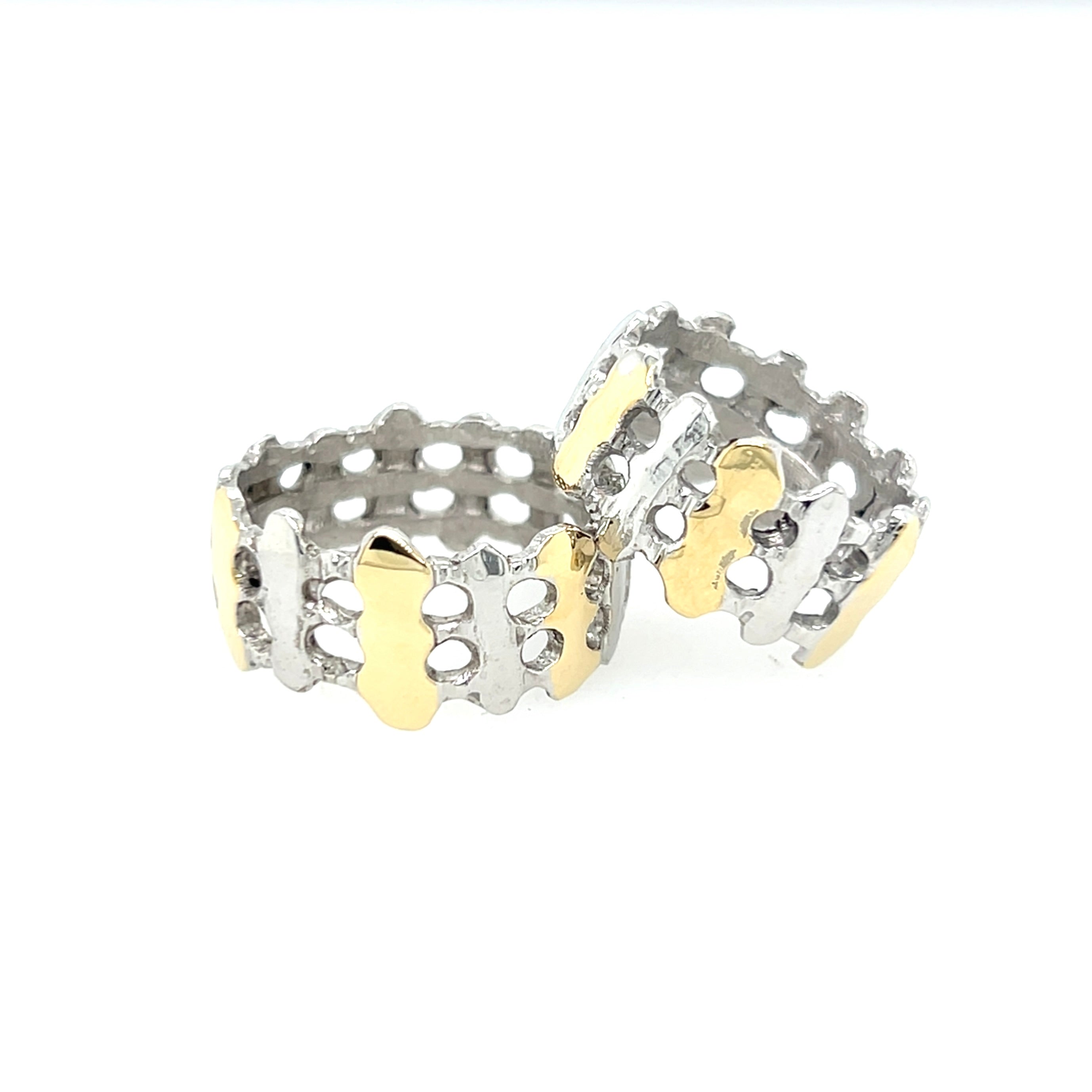 Wedding rings - 14kt gold and silver - handmade