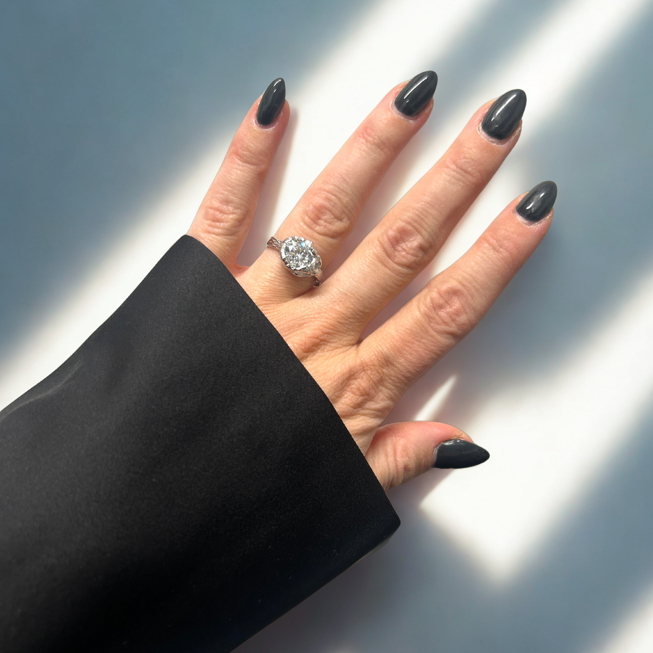 Silver ring with zirconia stone - S