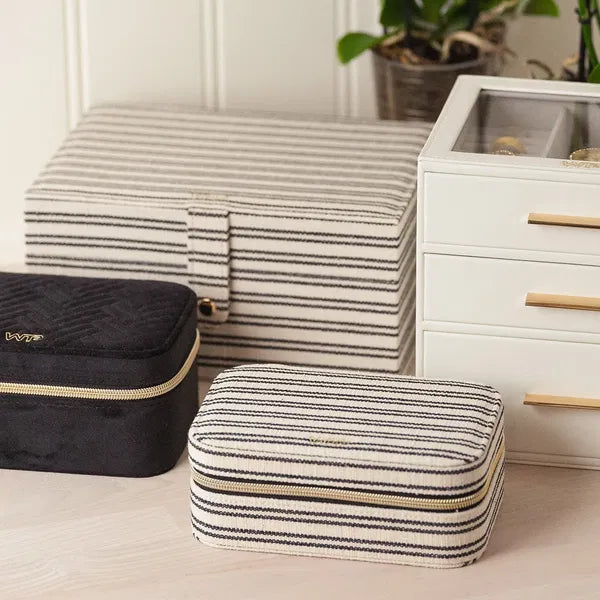 Skartgripaskrín - stórt - Svart og hvítt