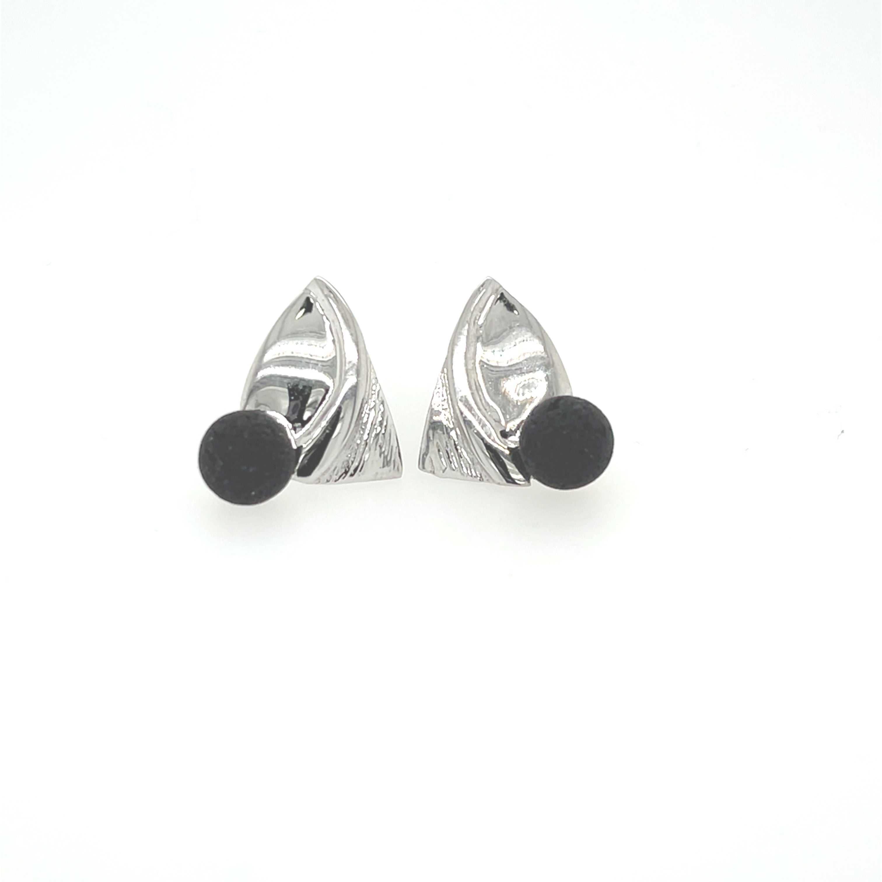 Earrings - silver - lava