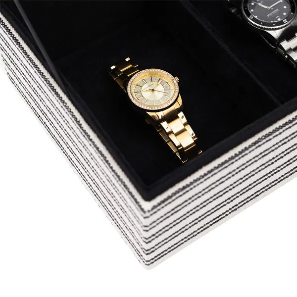 Skartgripaskrín - stórt - Svart og hvítt