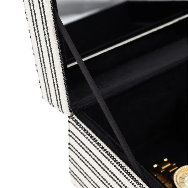 Skartgripaskrín - stórt - Svart og hvítt