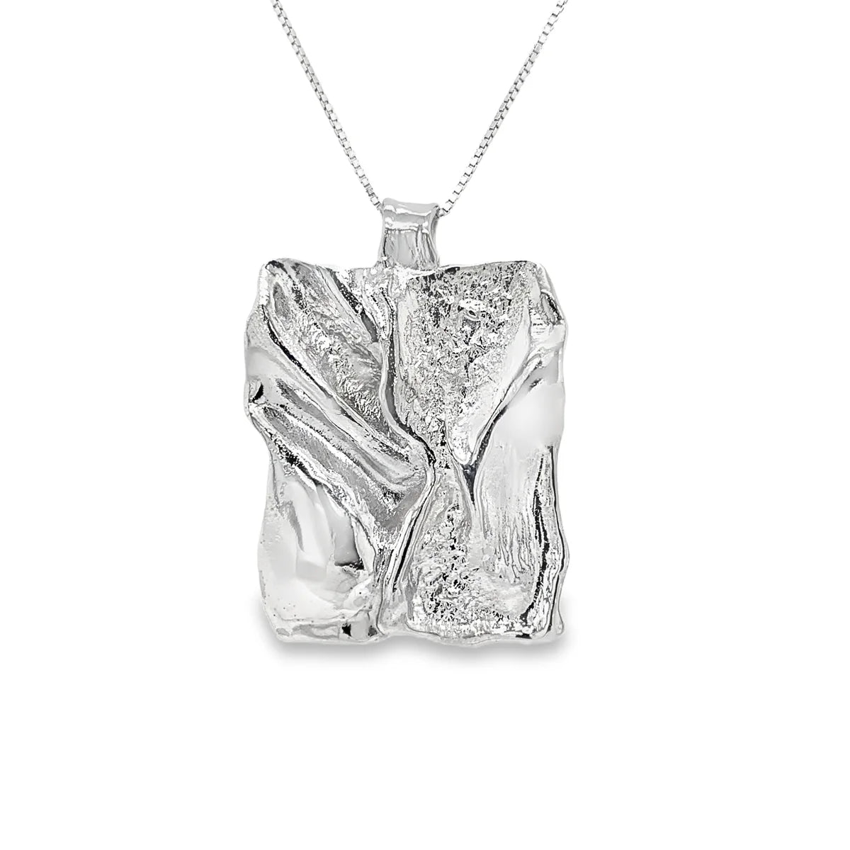 Leður armband og silfur hálsmen