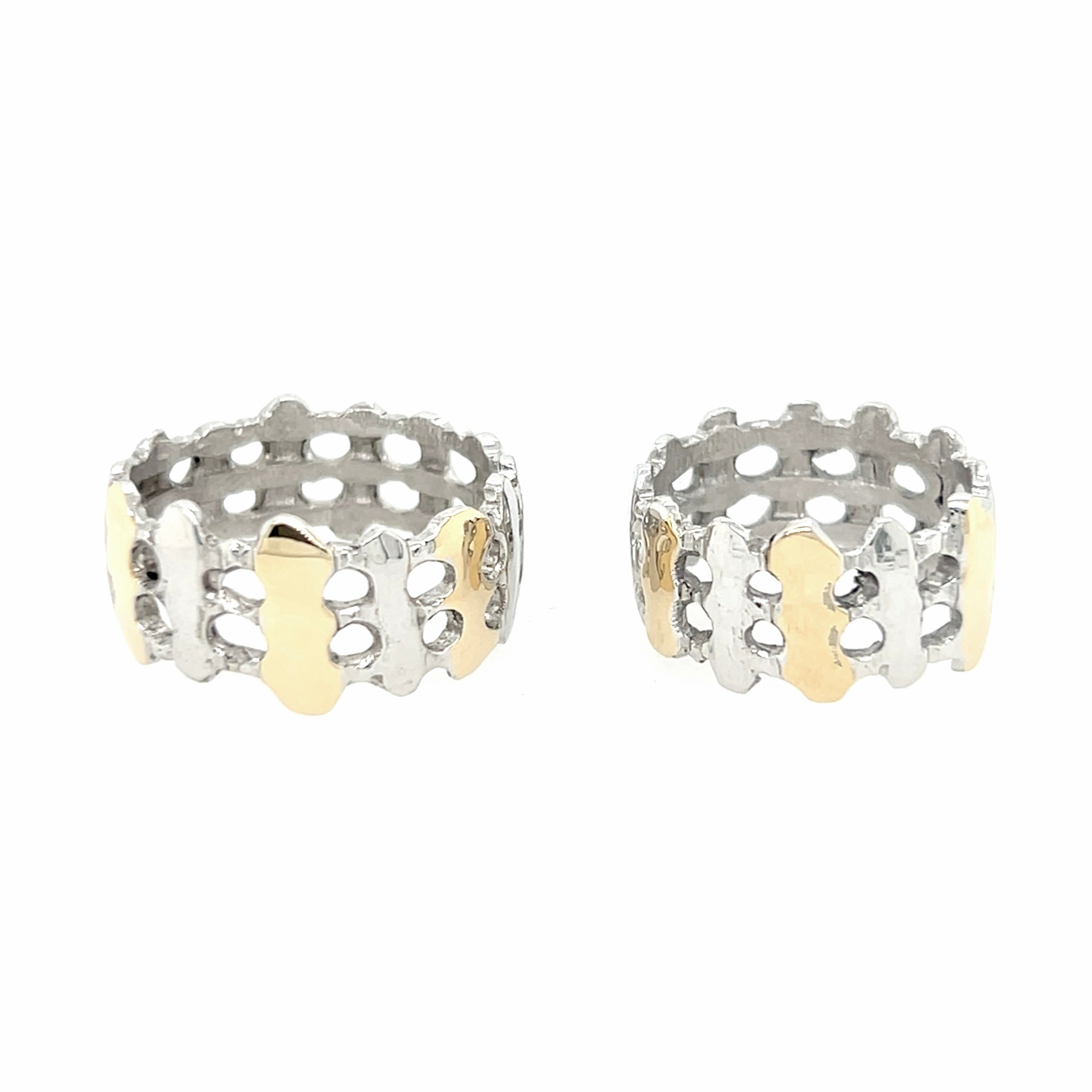 Wedding rings - 14kt gold and silver - handmade